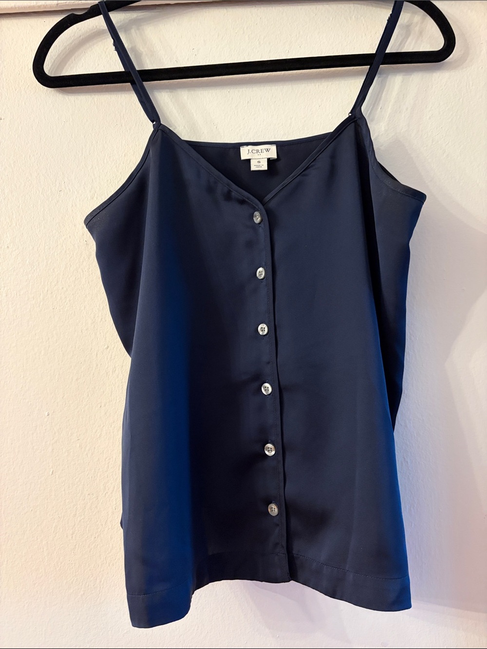 J. Crew Navy Button-Front camisole